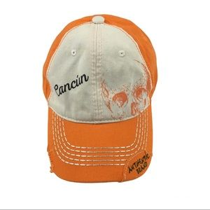 Cancun Orange Cream Logo Distressed Beachy Summer Baseball Cap